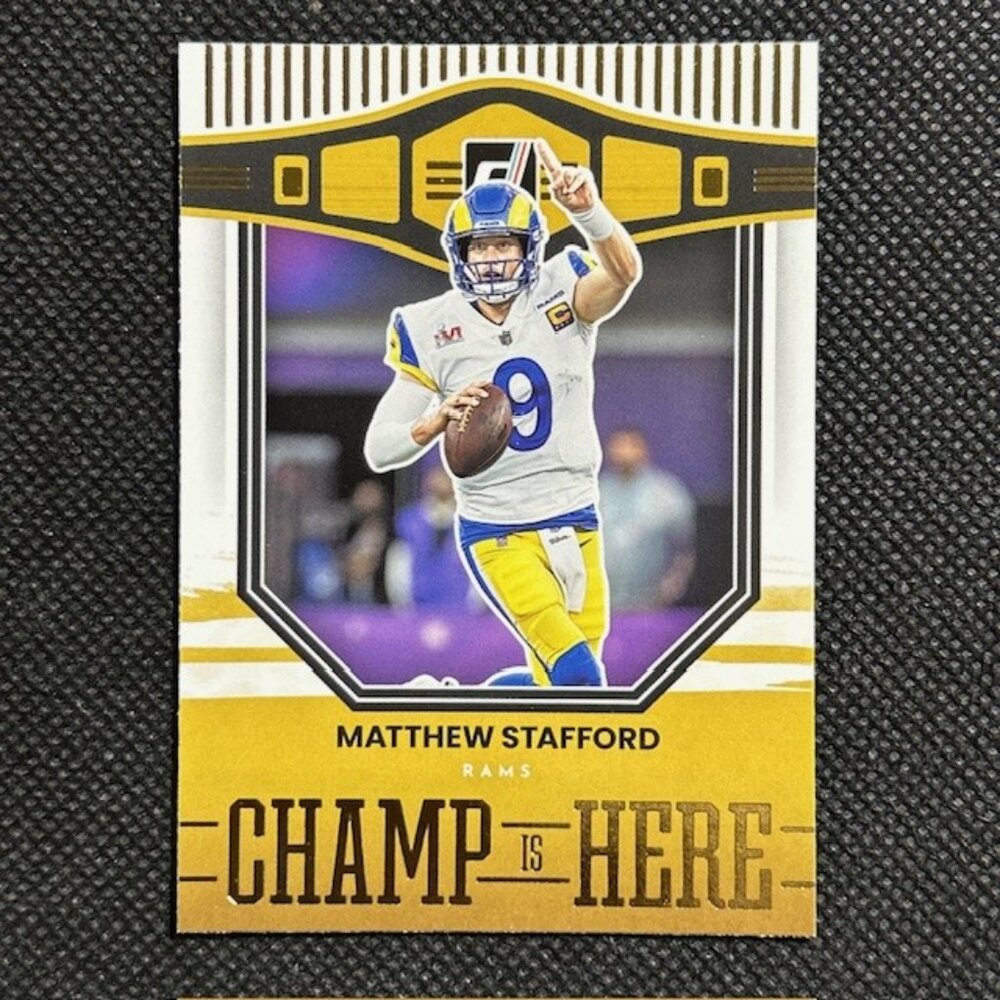 2022 Donruss Champ is Here Matthew Stafford Los Angeles Rams Card #CIH-2